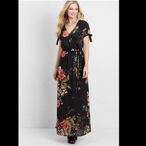 Maurice’s Tie Sleeve Floral Maxi Plus Size